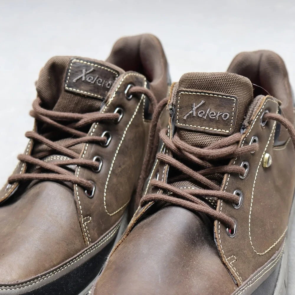 Xelero Mens 12 Walking Shoes Brown Leather Performance Comfort Lace‎ Up Everyday
